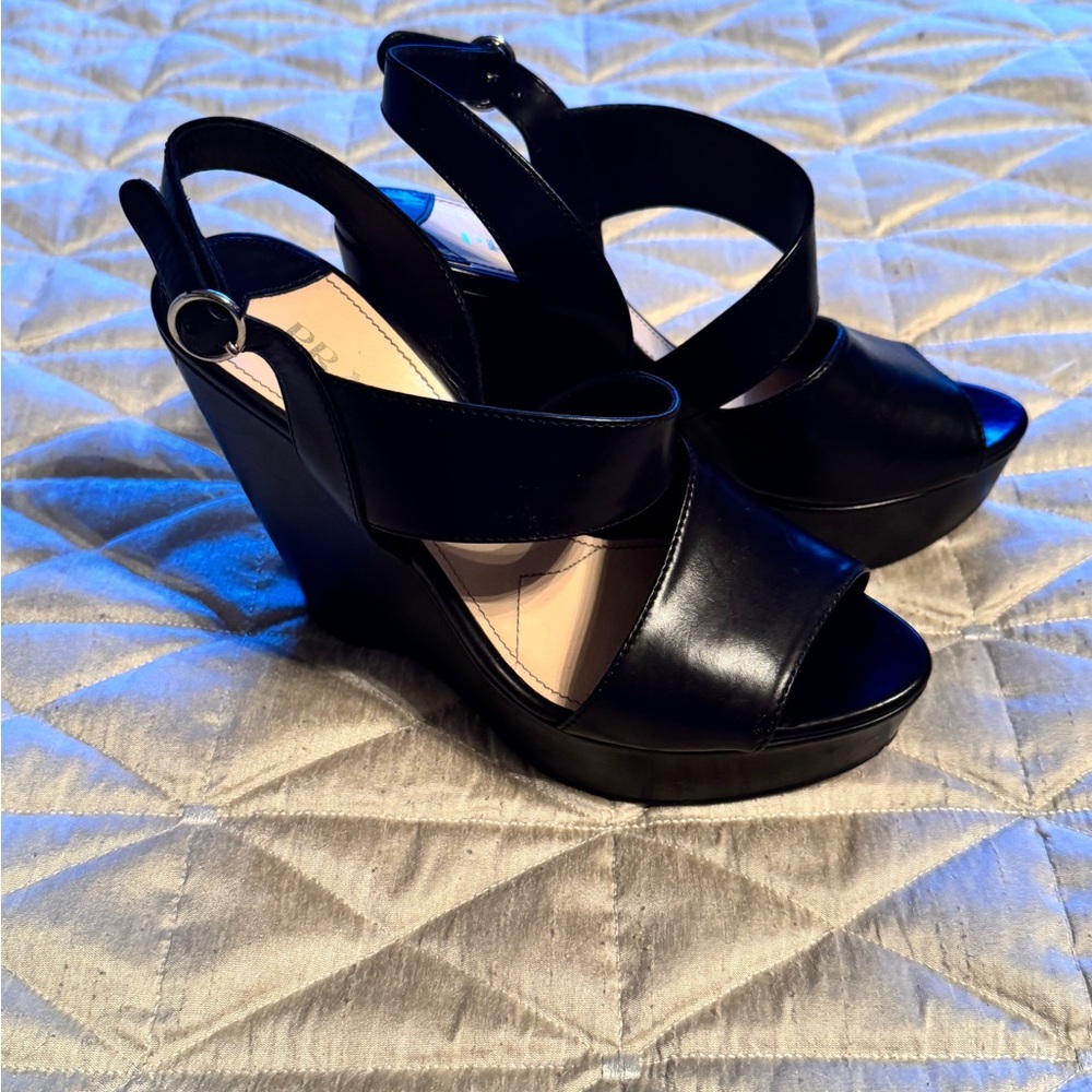 Prada Leather Wedge Sandals - Picture 11 of 11